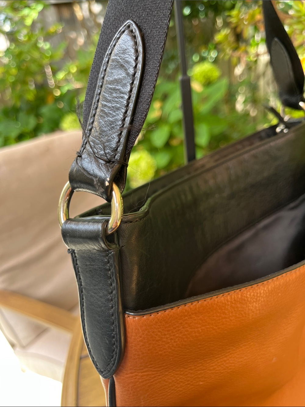 Coach Two-Tone Black and Brown Leather Shoulder Bag - Picture 11 of 16